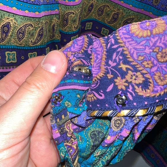 ELITE International - Vintage 100% Silk Blouse - Puff Sleeve - Barroco Versace - Picture 5 of 9